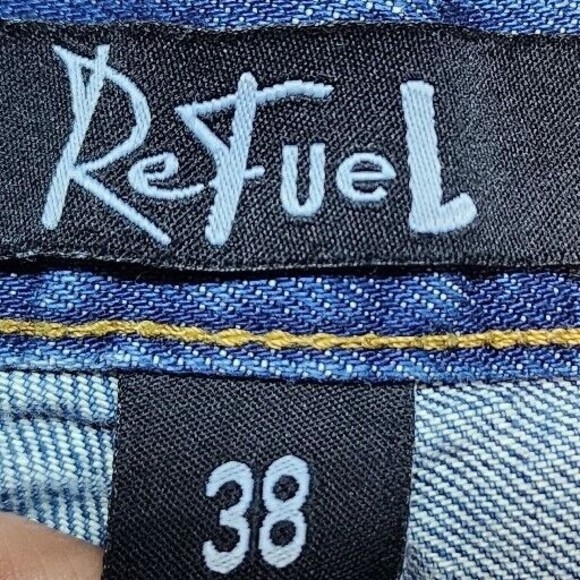 Refuel Light Wash Distress Holes/Rips Denim Men's Shorts  Blue Size 38 - Picture 4 of 8